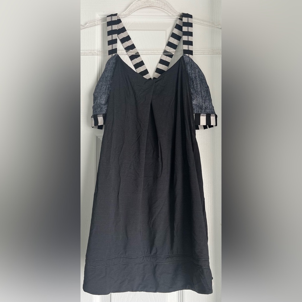 Lululemon Athletica Black and White Striped Tank Top